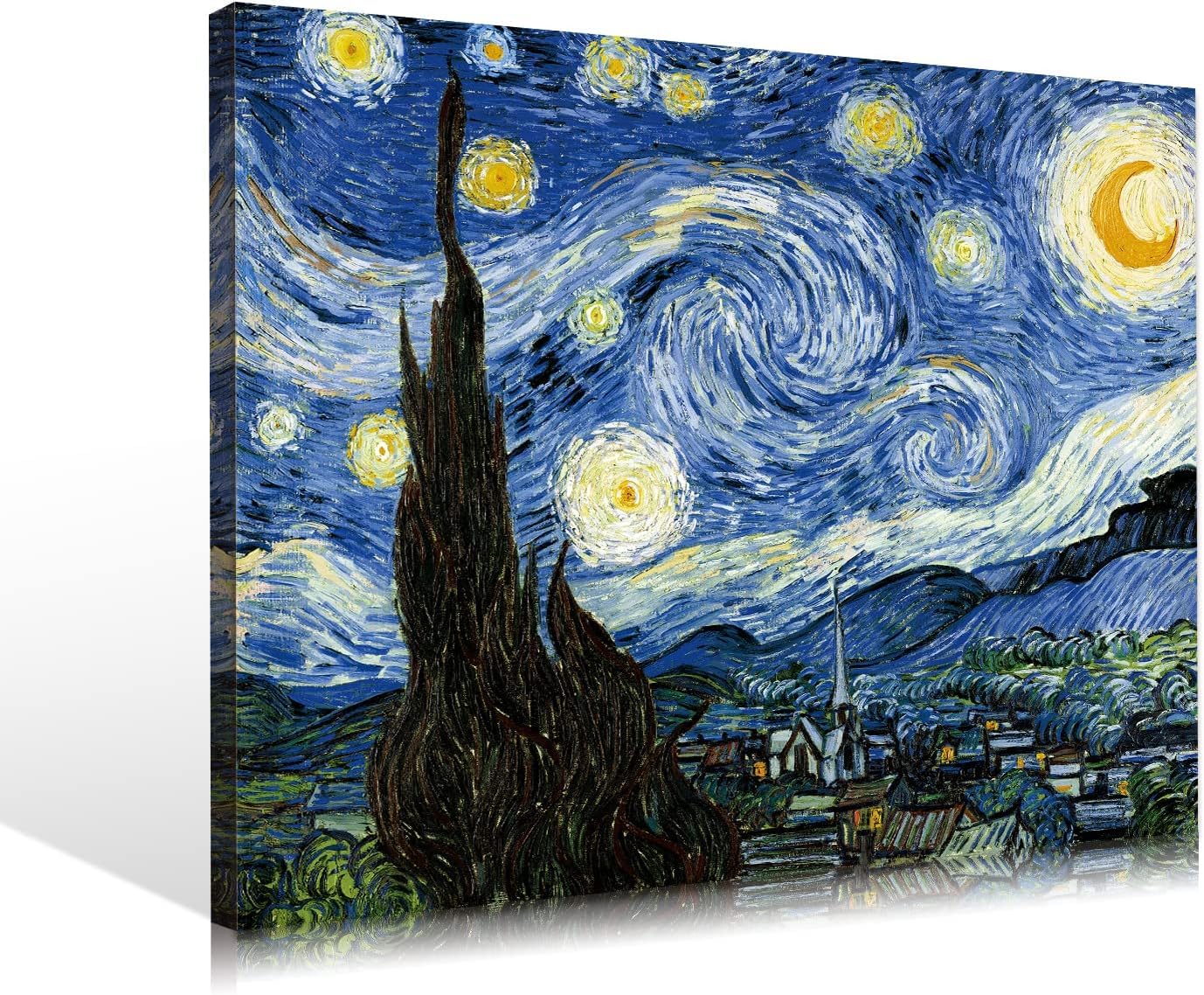Amazon.co.jp: ゴッホ 星月夜 抽象画 ひまわり 絵画 油絵風景画 壁絵