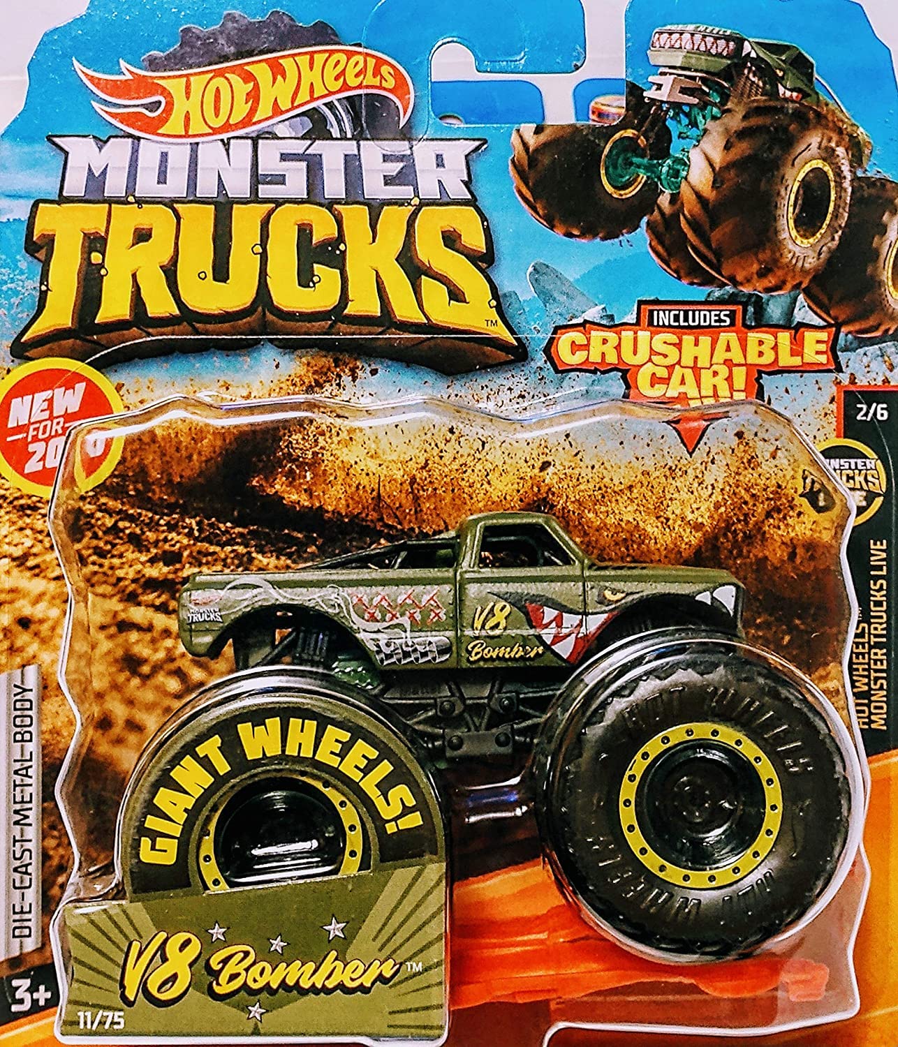 Amazon | Hot Wheels Monster Jam V8 Bomber Includes Crushable Car