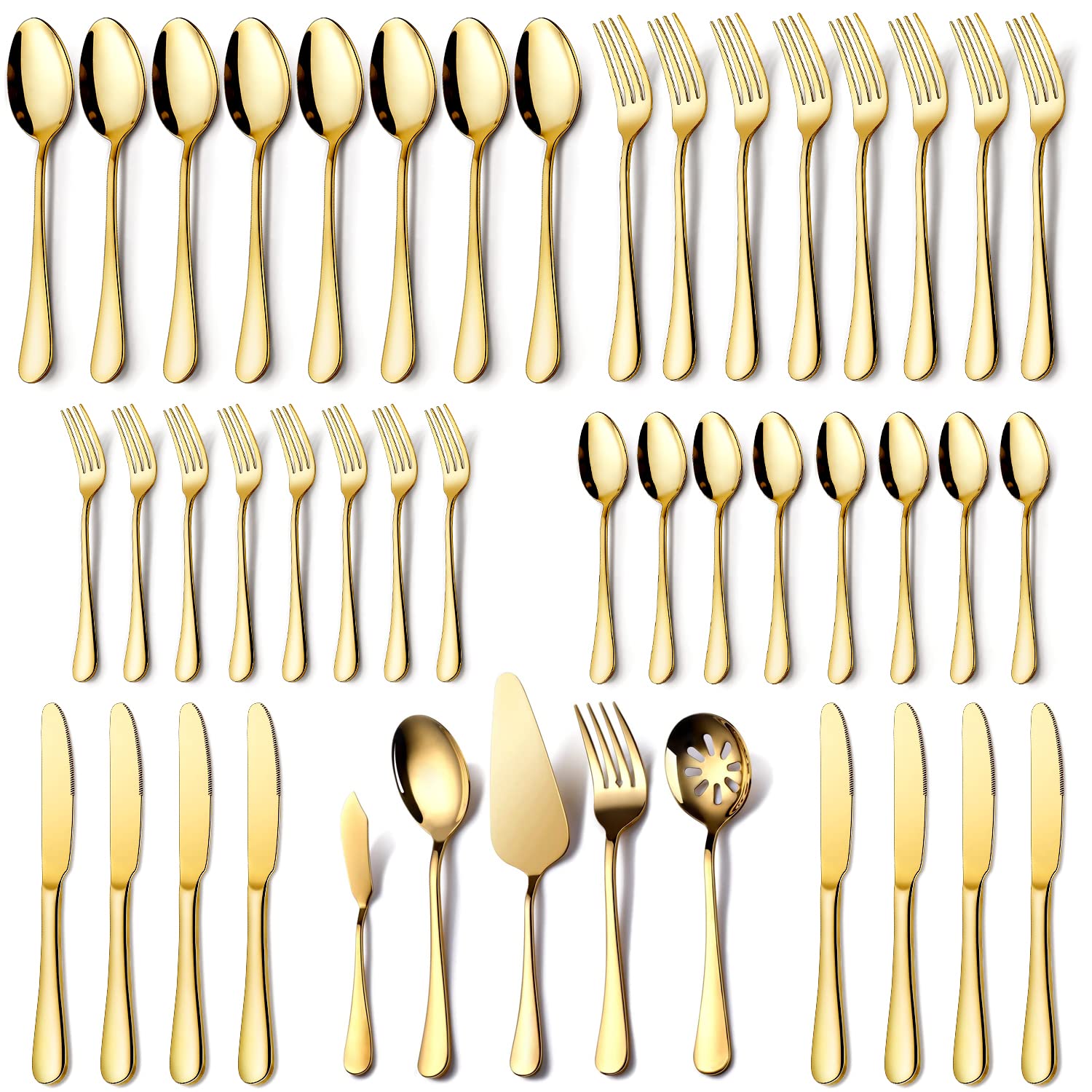 Amazon.com | Gold Silverware Set for 8, OGORI 45-Piece Stainless