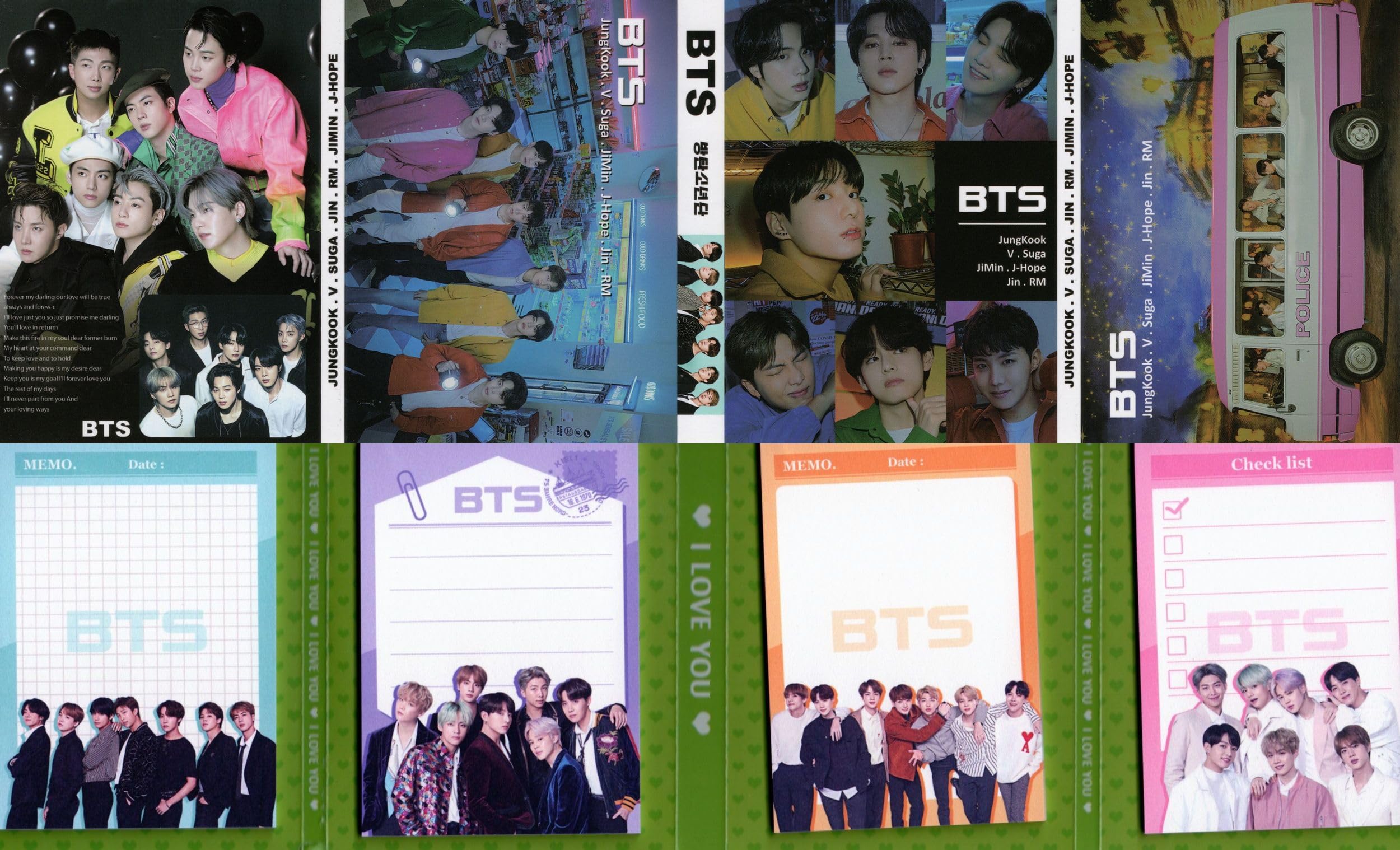 Amazon.co.jp: 防弾少年団 BTS グッズ 【メモ帳 80枚セット