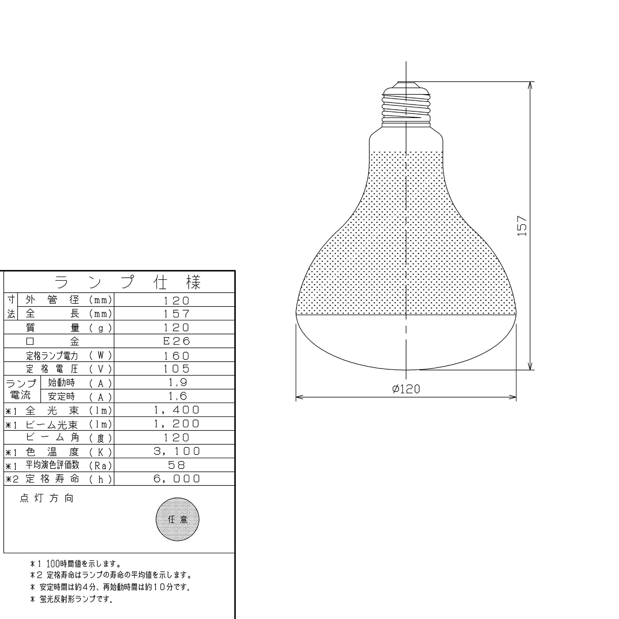 Amazon.co.jp: 東芝ライテック 160W形 チョークレス 水銀ランプ
