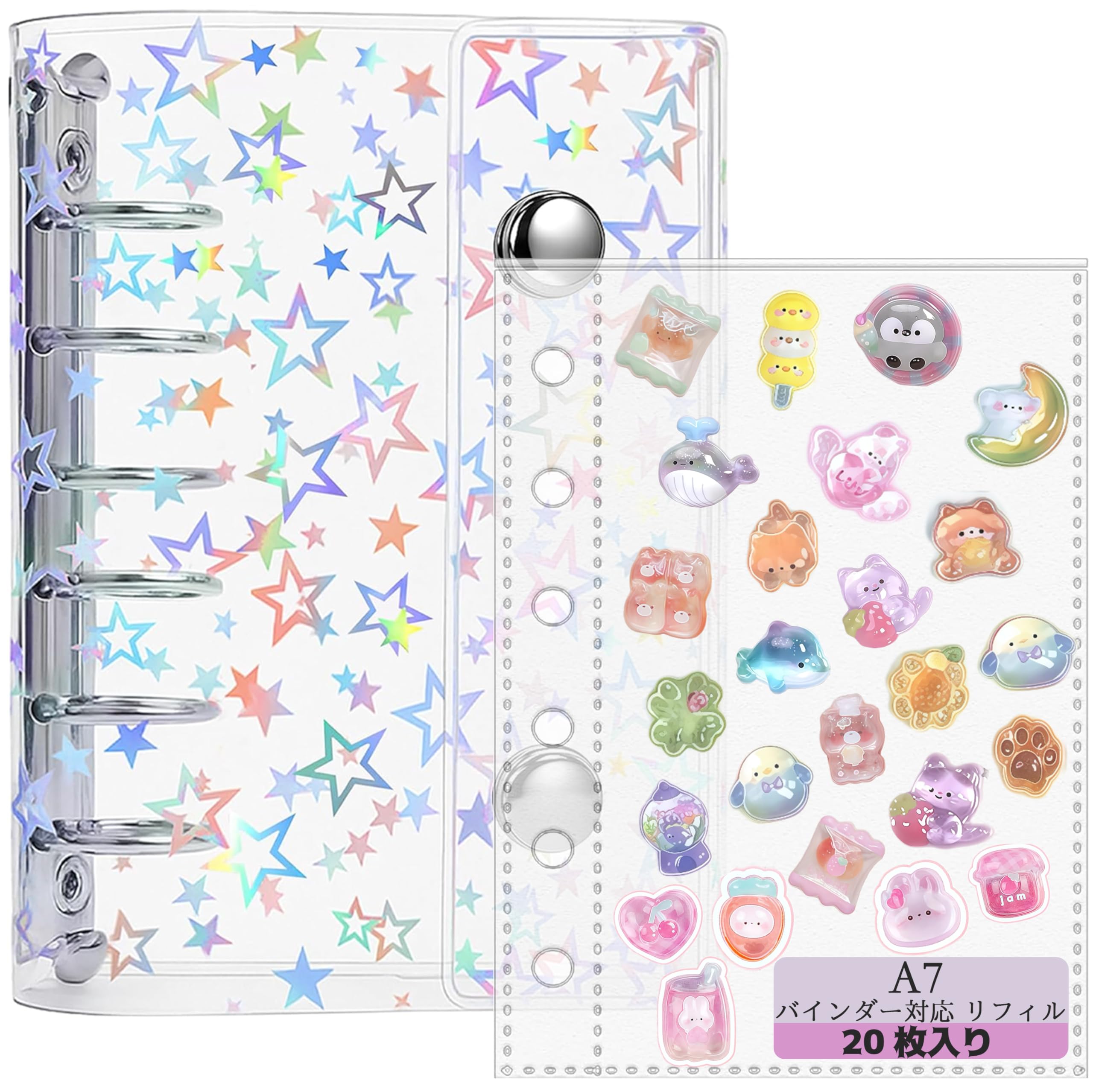 Amazon | PAEUKUON 透明 シール帳 A7 サイズ ミニバインダー【20枚