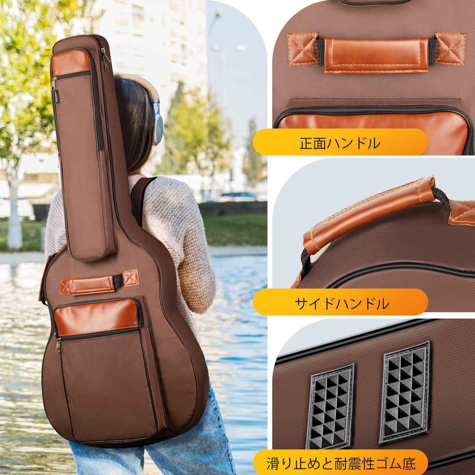 Amazon | CAHAYA 【12mmスポンジ】 6つのポケット 41/40/39インチ