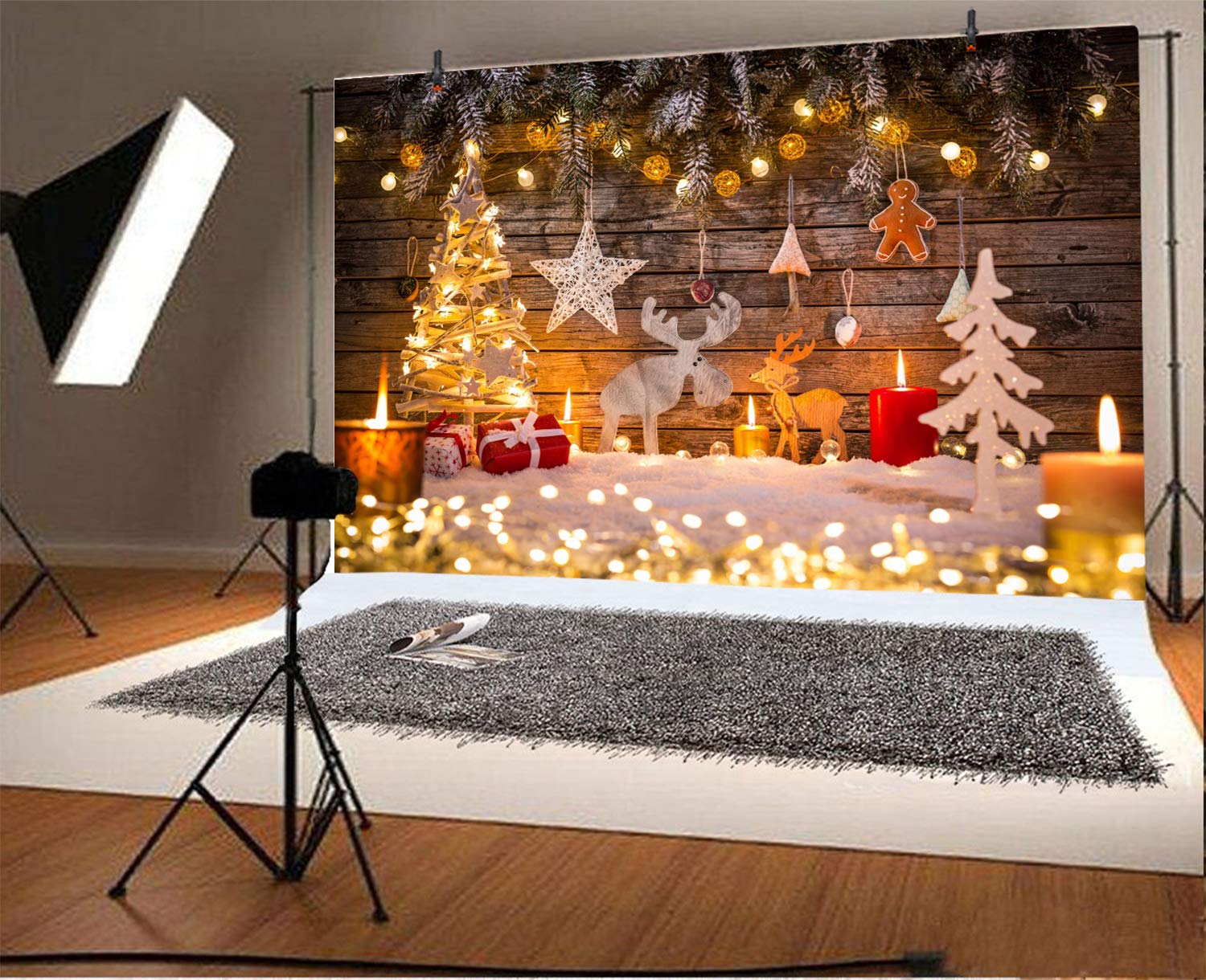 Amazon | Qinunipoto クリスマス Merry Christmas 写真撮影用 背景布