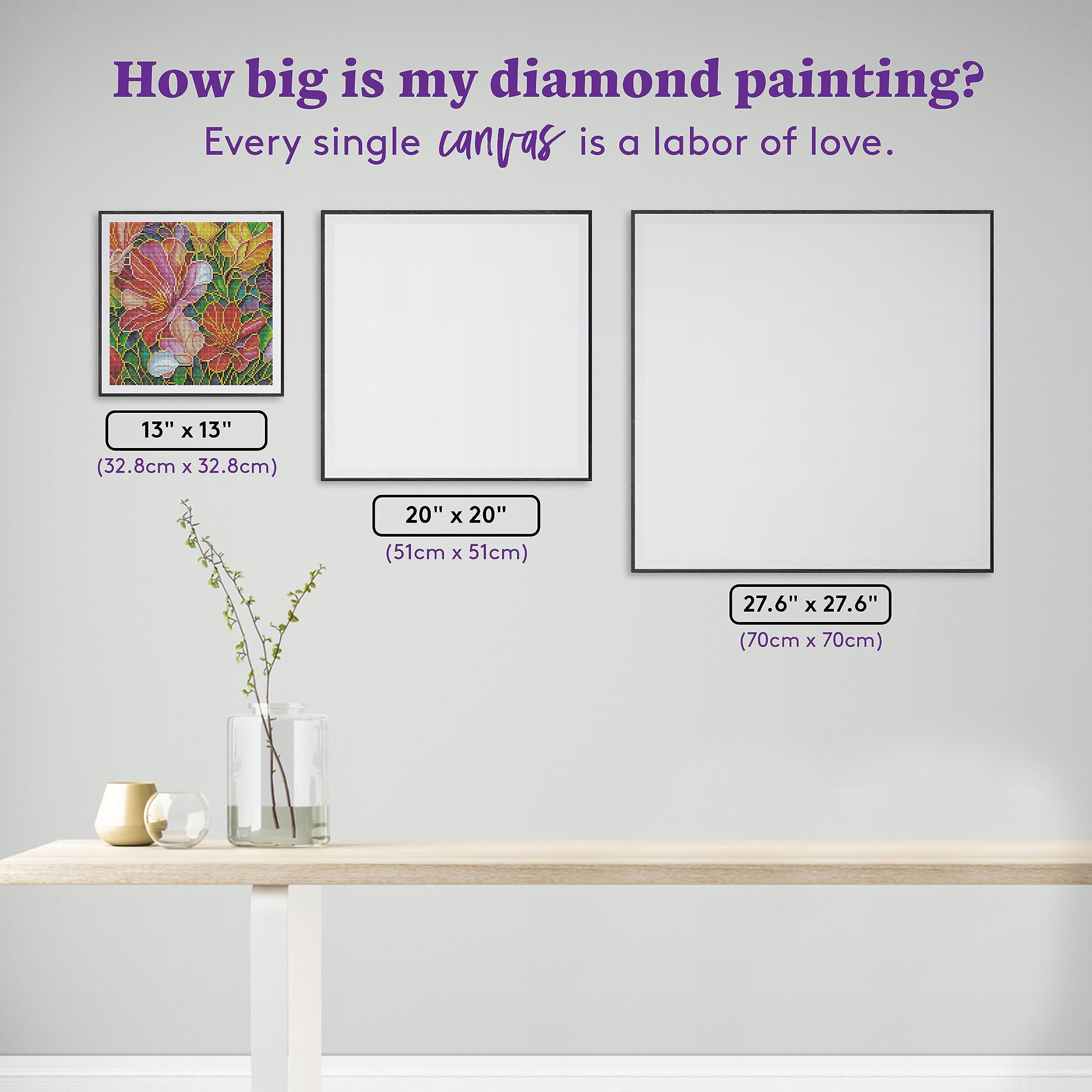 DIAMOND ART CLUB Stained Glass Flower Diamond Painting Kit, Floral