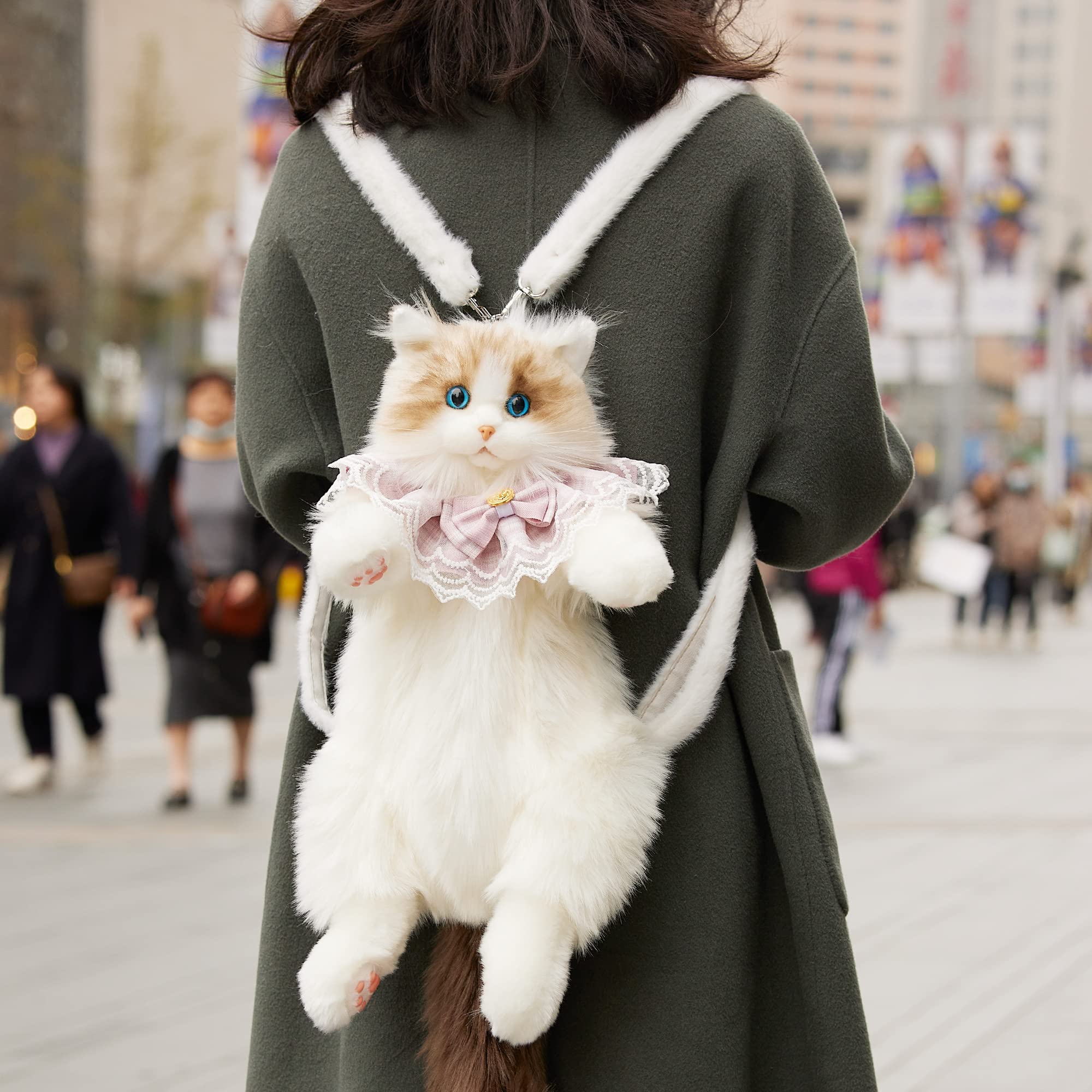 Amazon.co.jp: Chongker ハンドメイド リアルな猫型リュック 猫の