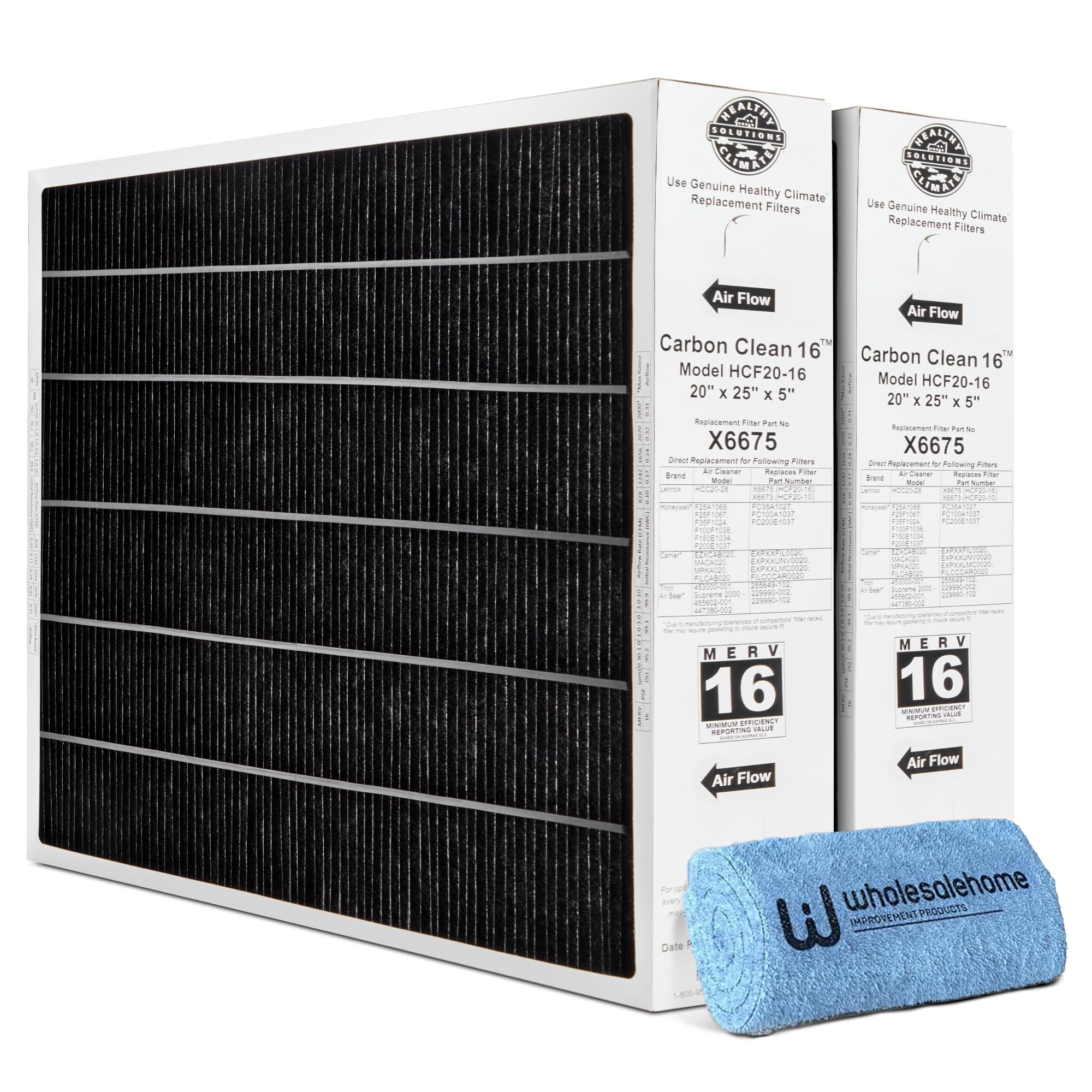 Lennox X6675 20x25x5 Air Filter, Lennox Healthy Climate Carbon