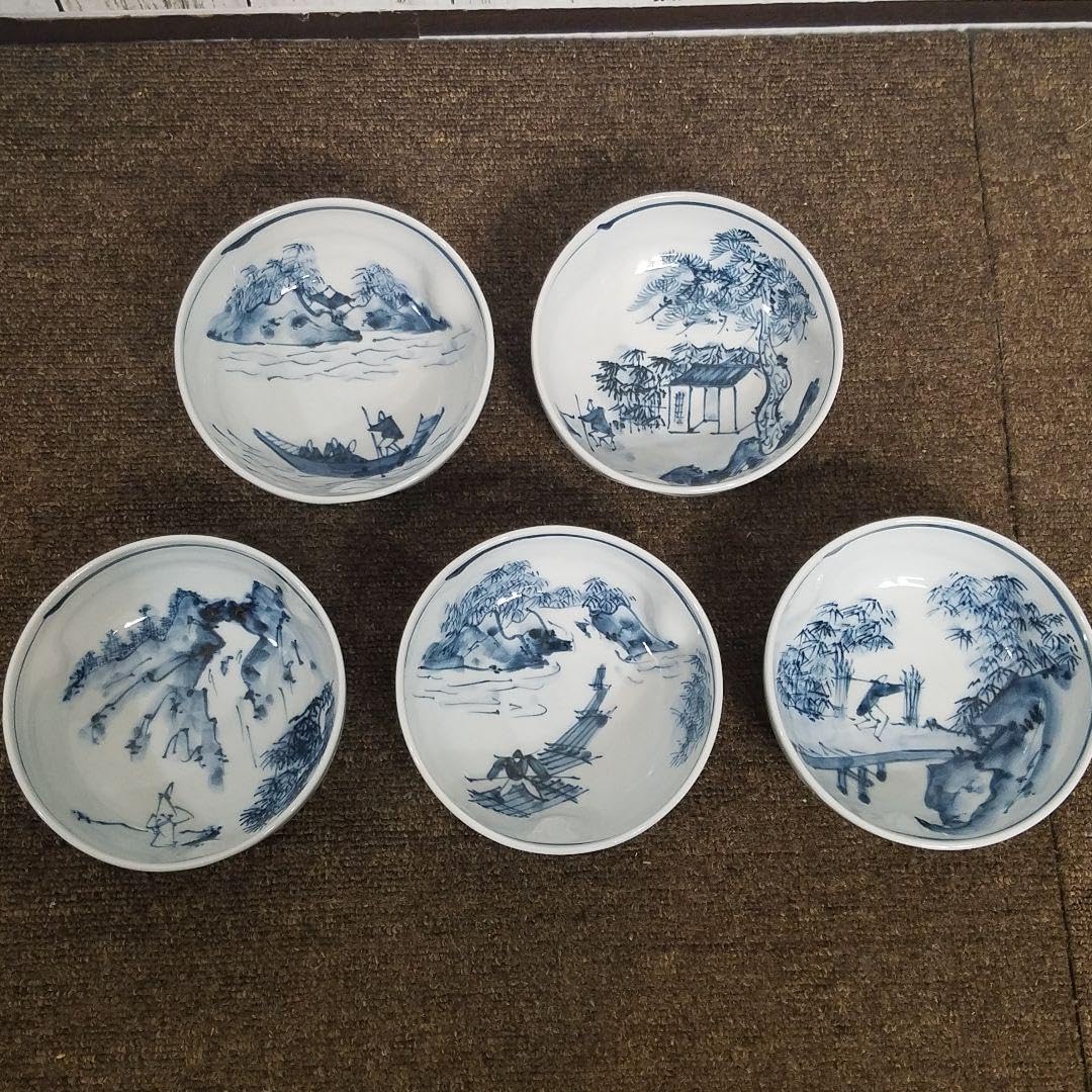 Amazon.co.jp: 六齋窯 村田幸之介 山水 小鉢揃え 5客 : Home & Kitchen