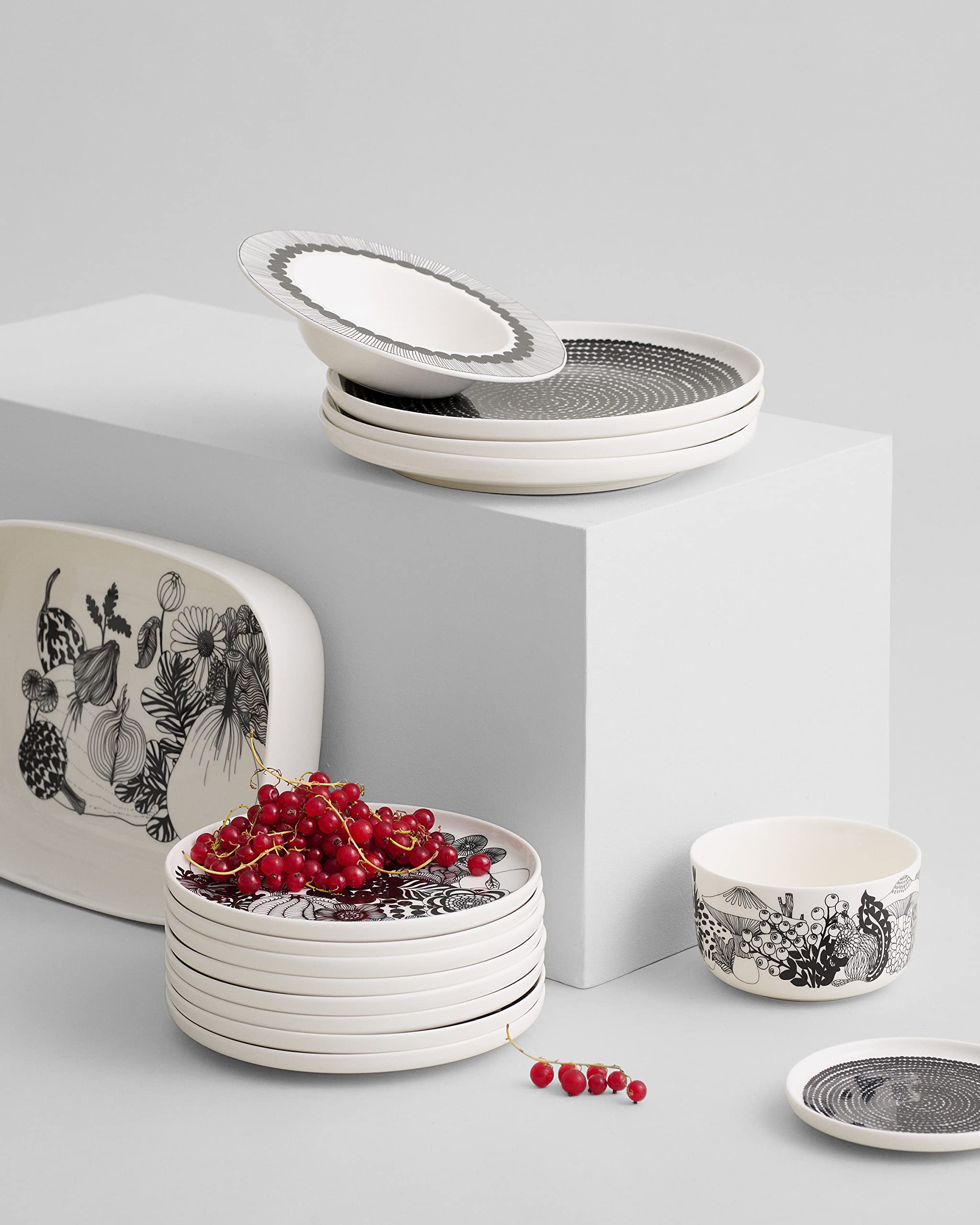 Amazon.com | MARIMEKKO Oiva Siirtolapuutarha Deep Dinner Plate