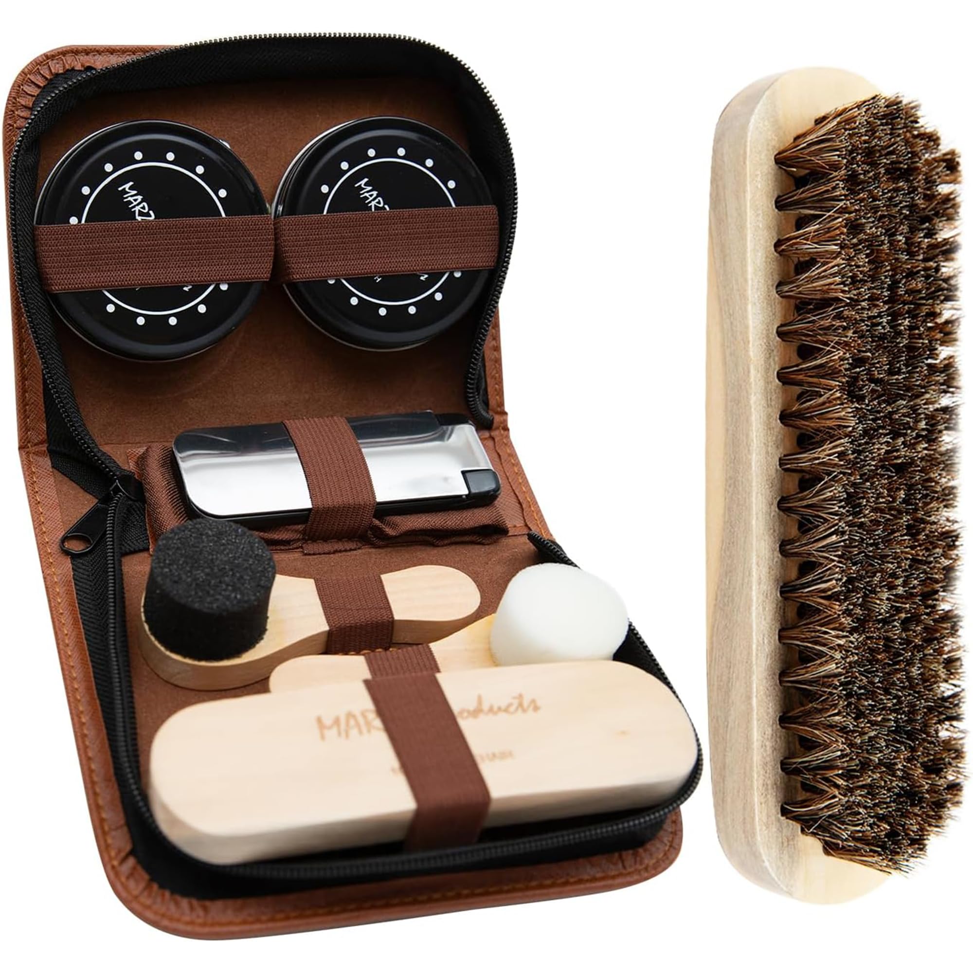 MARZ Products Deluxe Travel Leather Shoe Care Kit, 8 pc : Amazon