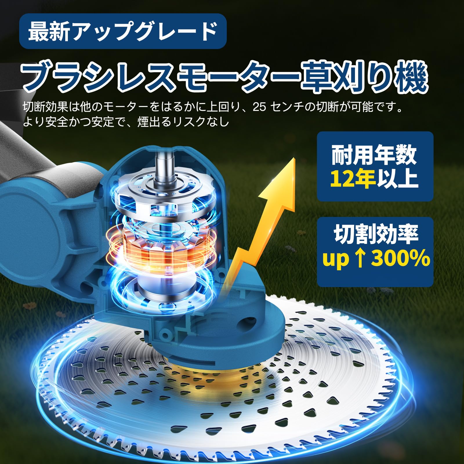 Amazon.co.jp: 草刈り機 充電式 新しいアップグレードブラシレス