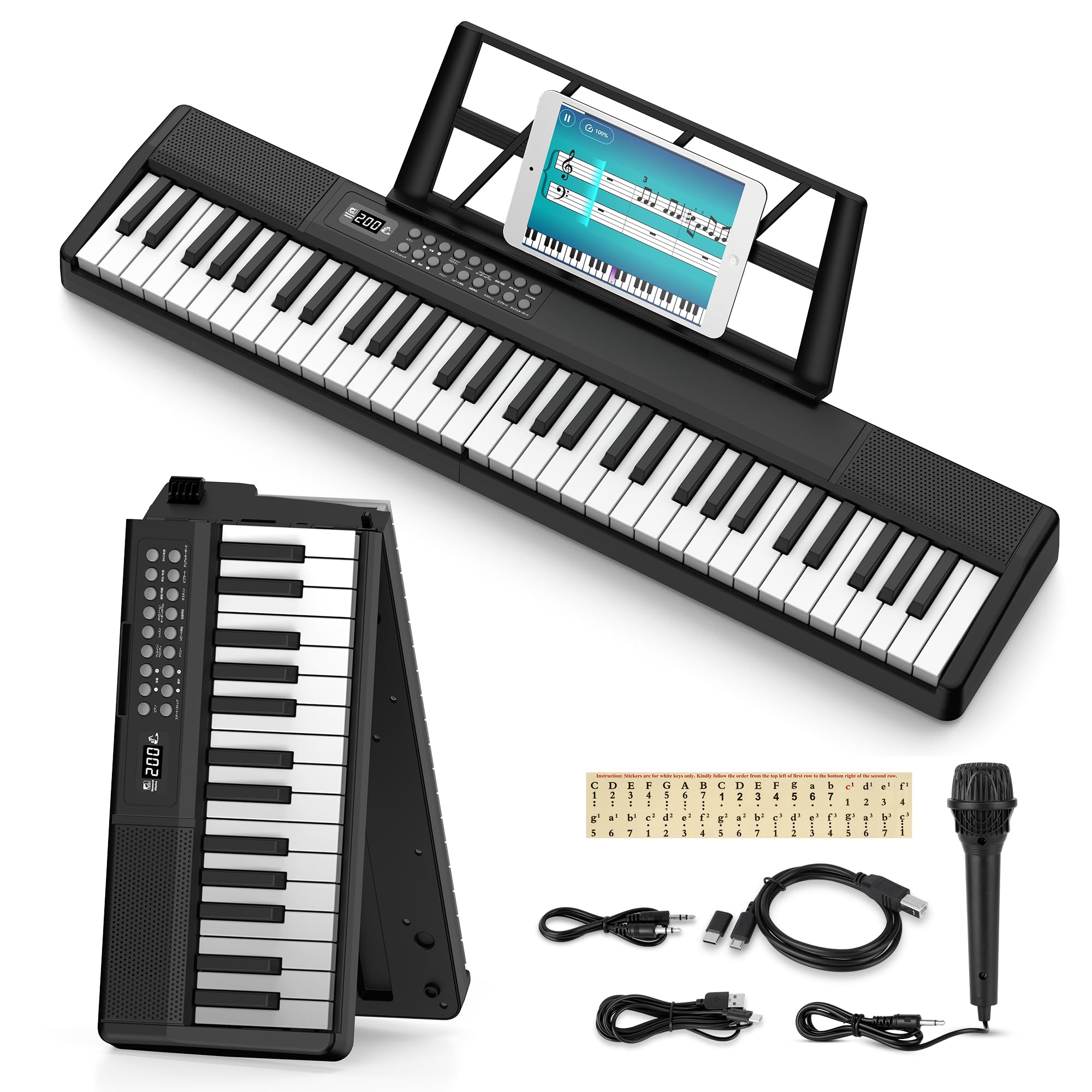 Amazon | 電子ピアノ 折りたたみ 電子キーボード 61鍵盤 キーボード