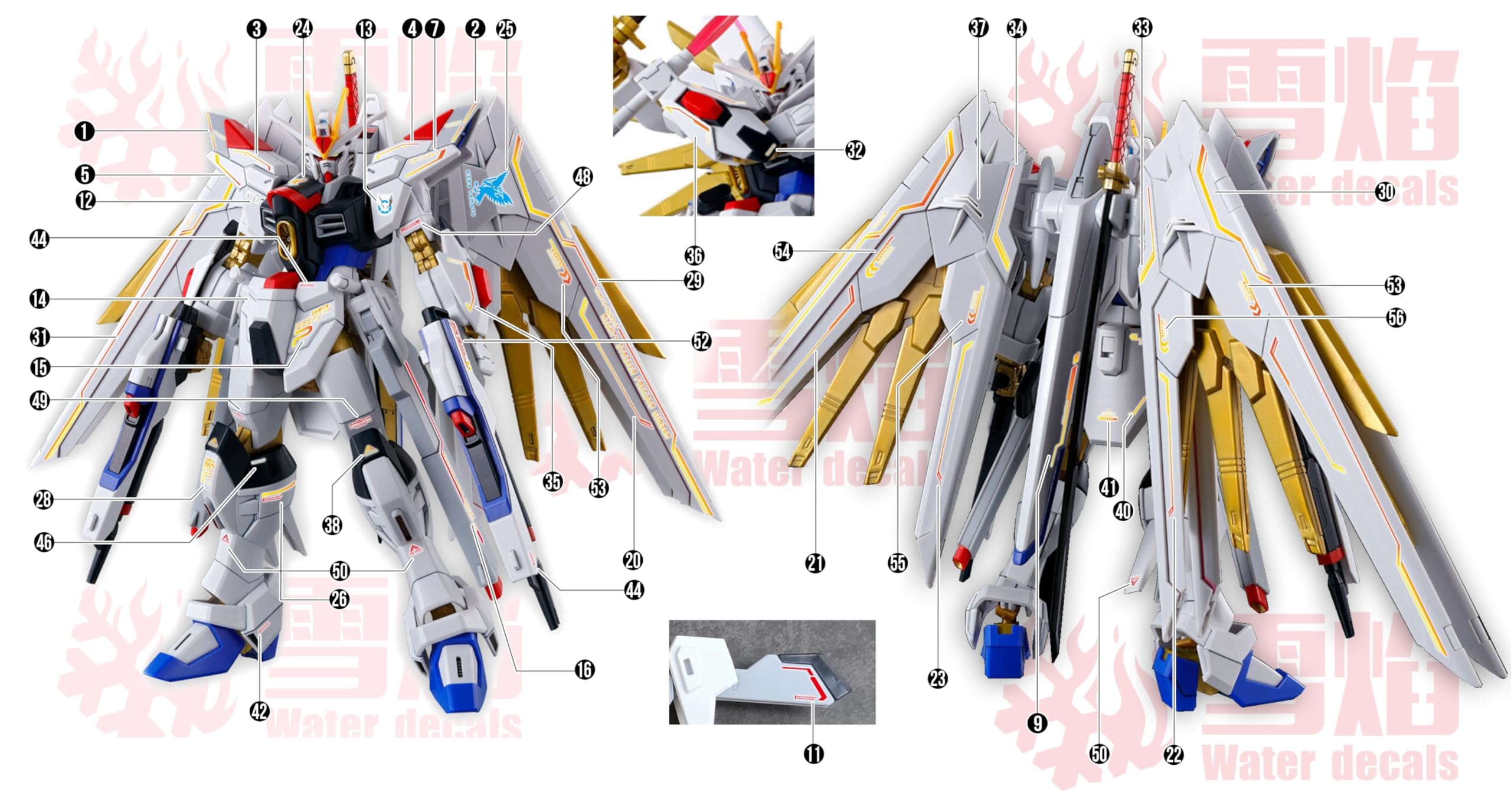Amazon | HG マイティーストライクフリーダムガンダム デカール 蛍光