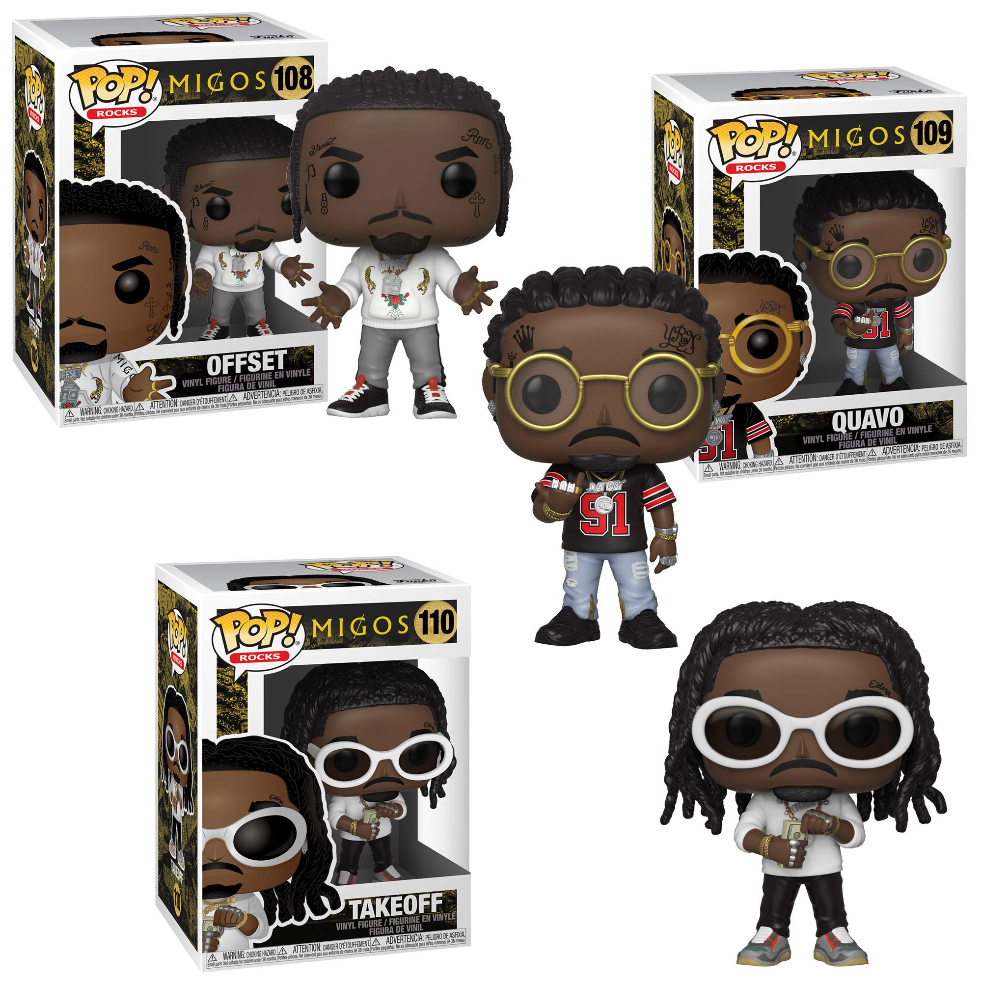 Amazon.com: FunKo Pop! Rocks: Migos Collectible Vinyl Figures