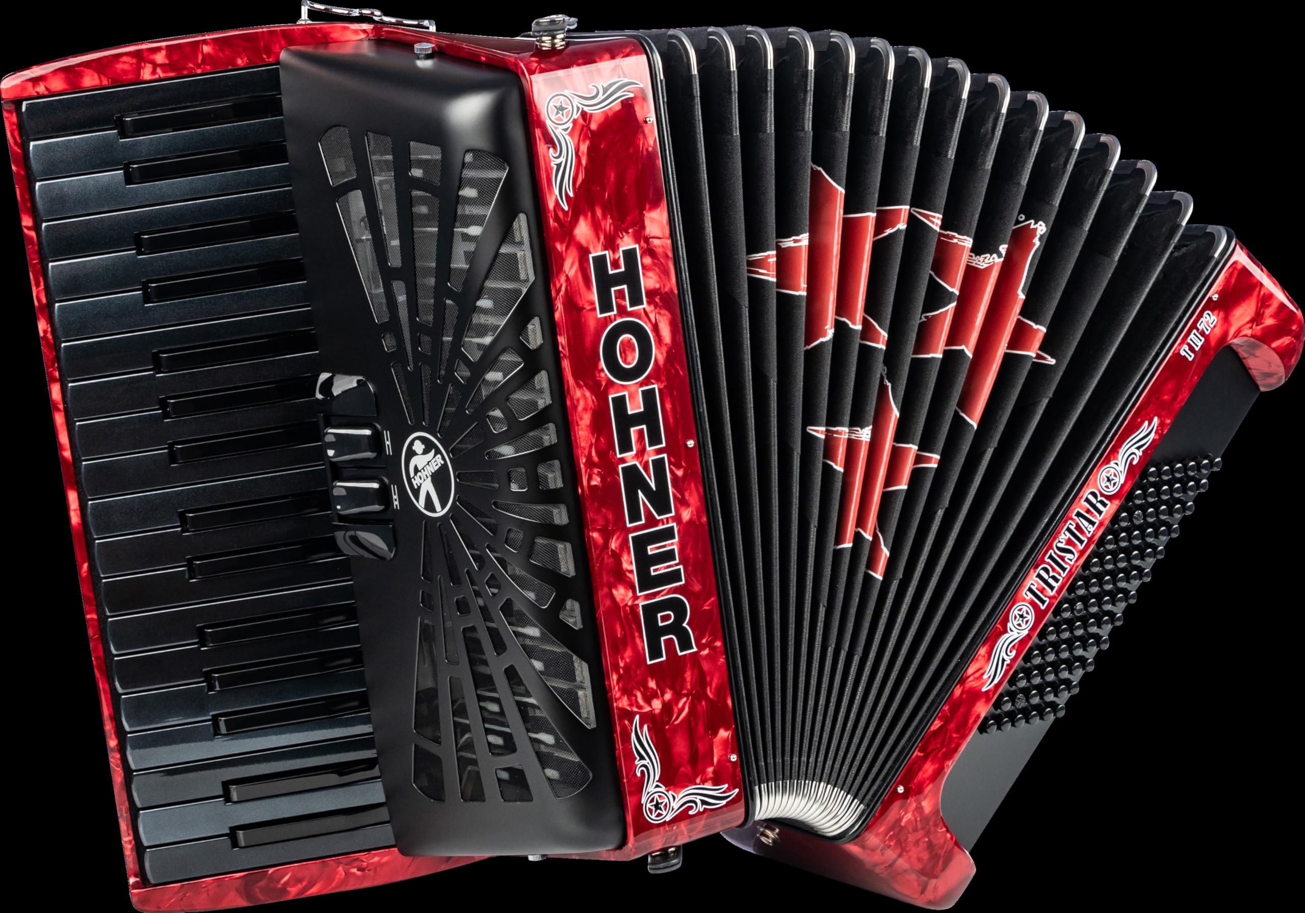 Amazon.com: Hohner TriStar II 72 Piano Accordion - Pearl Red