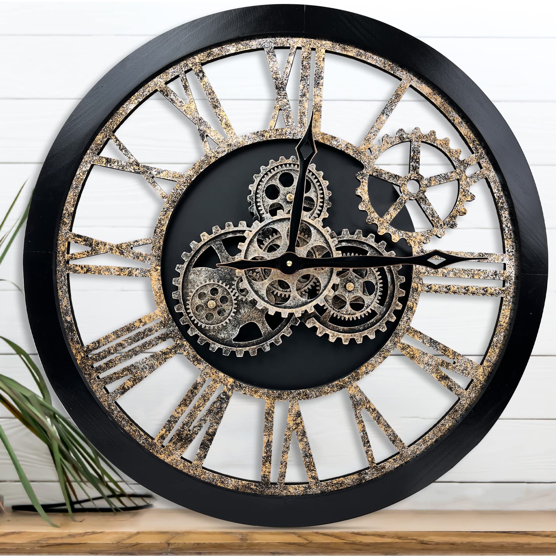 Amazon.com: The B-Style Large 24 inch Moving Gear Wall Clock