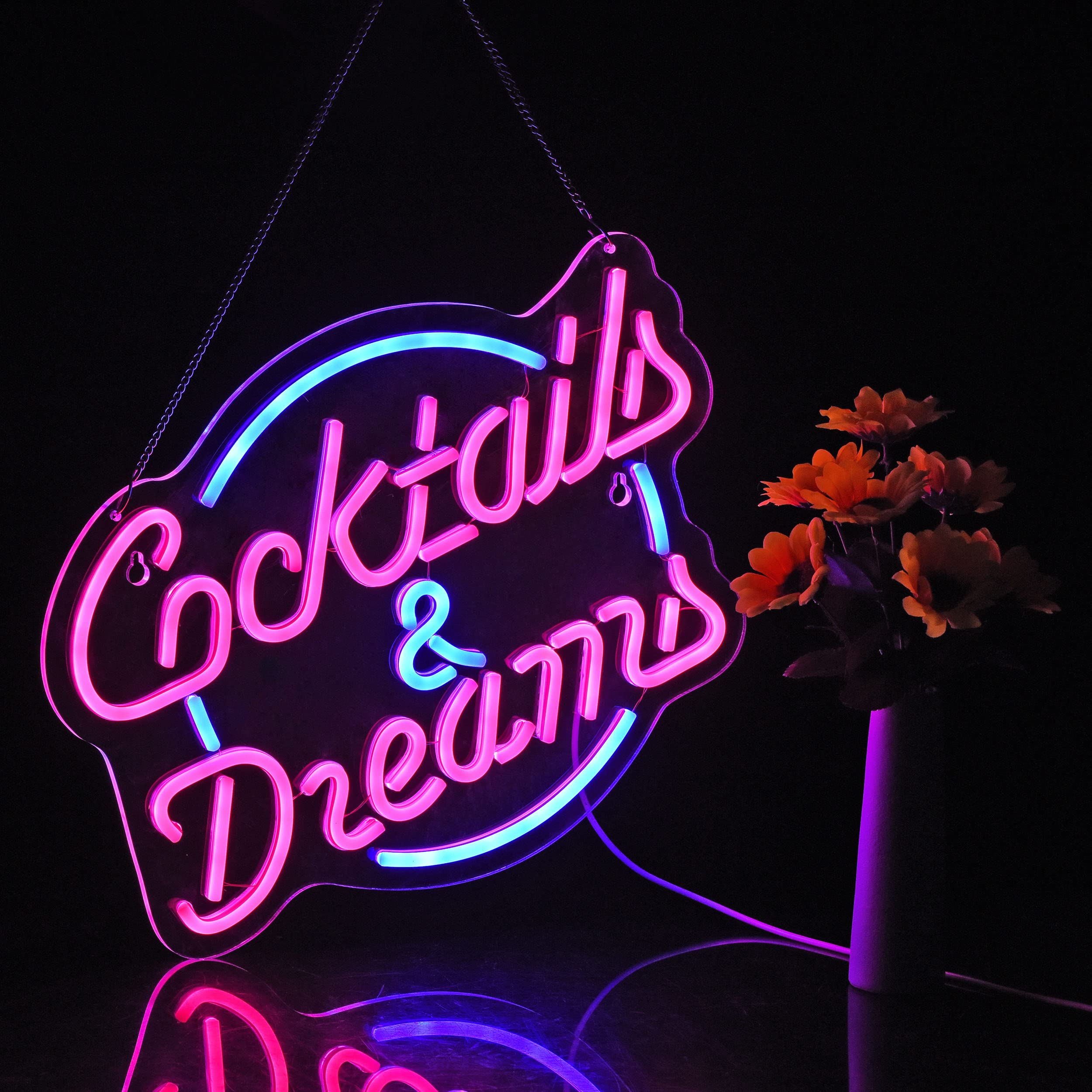 Amazon.com: Cocktails and Dreams Neon Sign for Wall Decor Neon