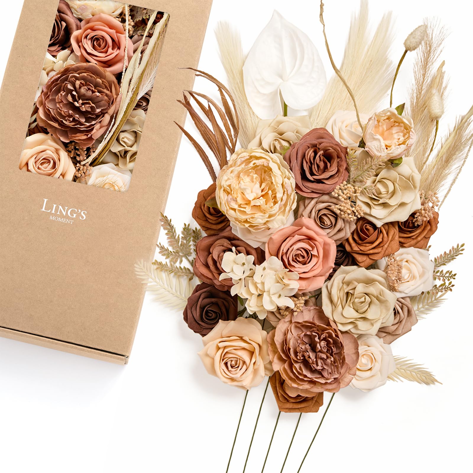 Amazon.com: Ling's moment Fake Flowers Box, Faux Artificial