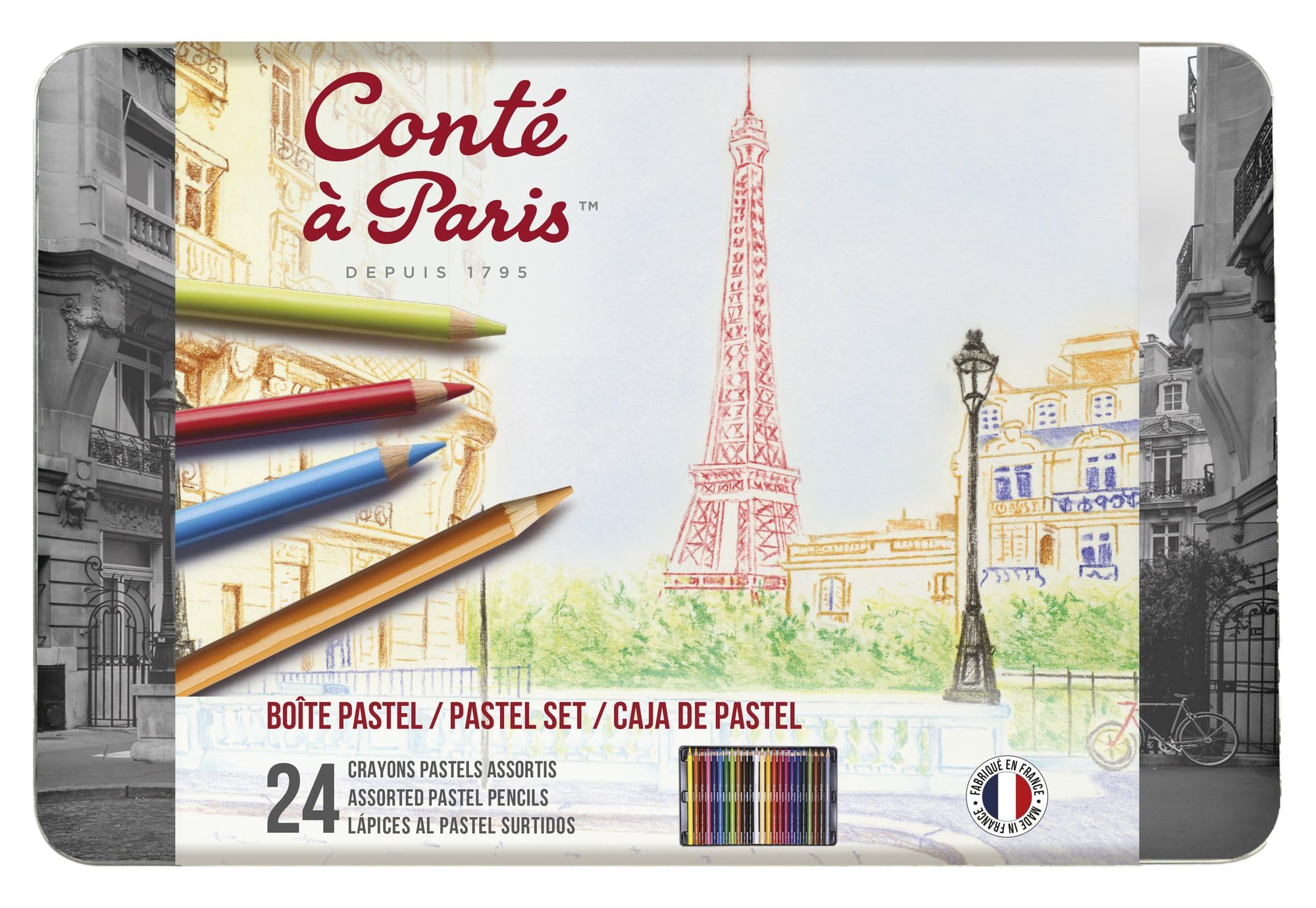 Amazon | コンテ・ア・パリ パステルペンシル アソートセット 24色