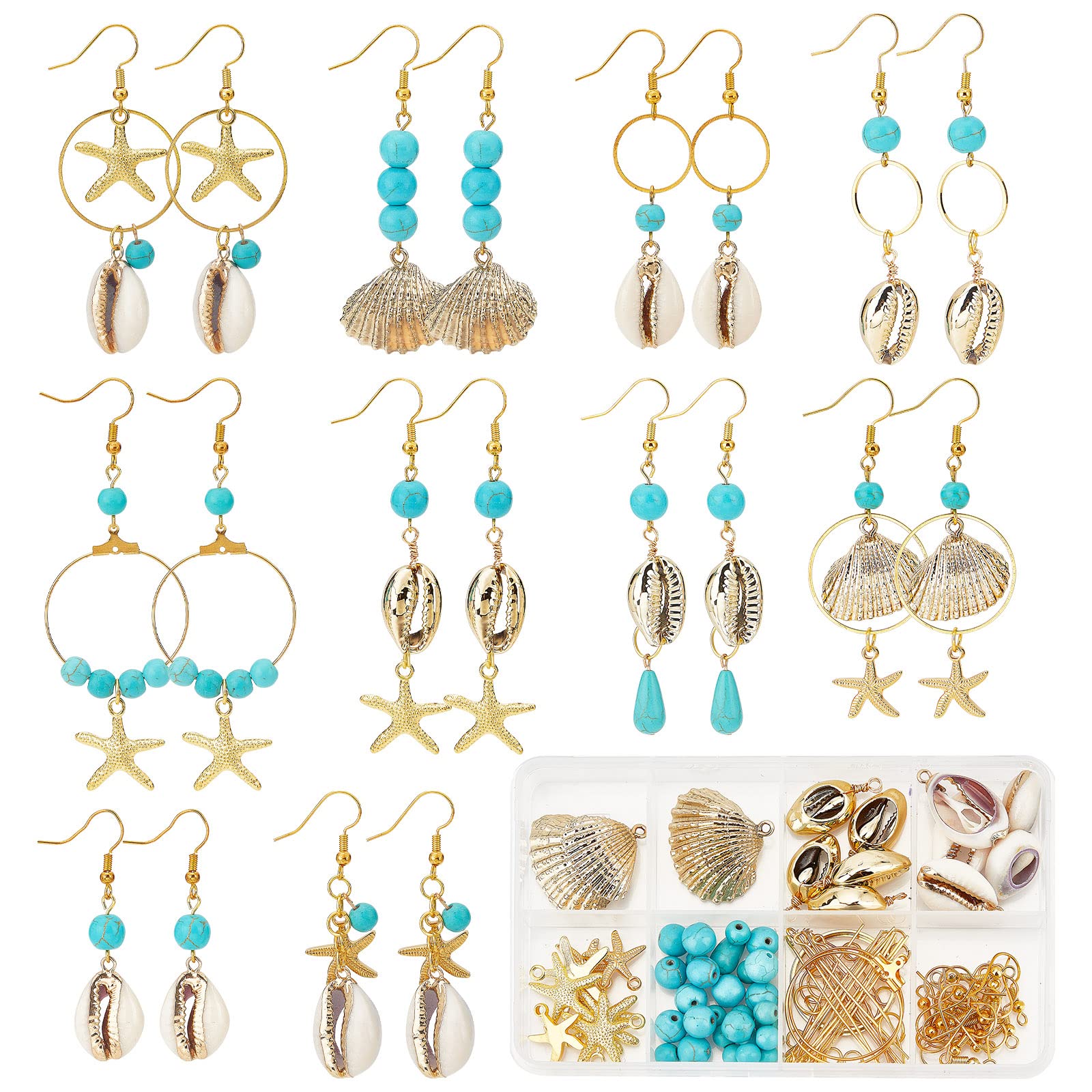 Amazon | SUNNYCLUE 【海洋パーティー】 10対 夏 シェル ピアス 手作り