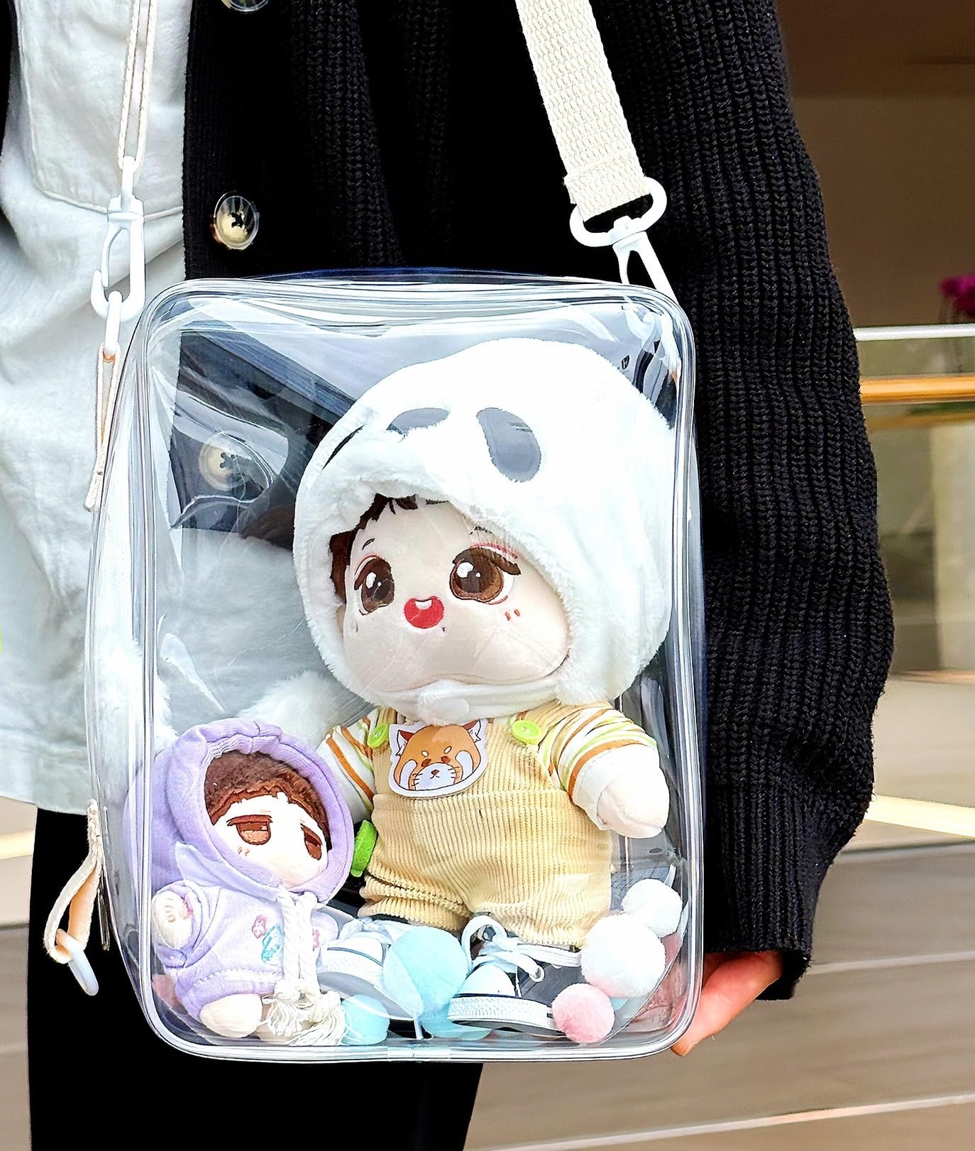 Amazon | siawadeky 痛バッグ 全透明 ぬいぐるみ用 ショルダーバッグ