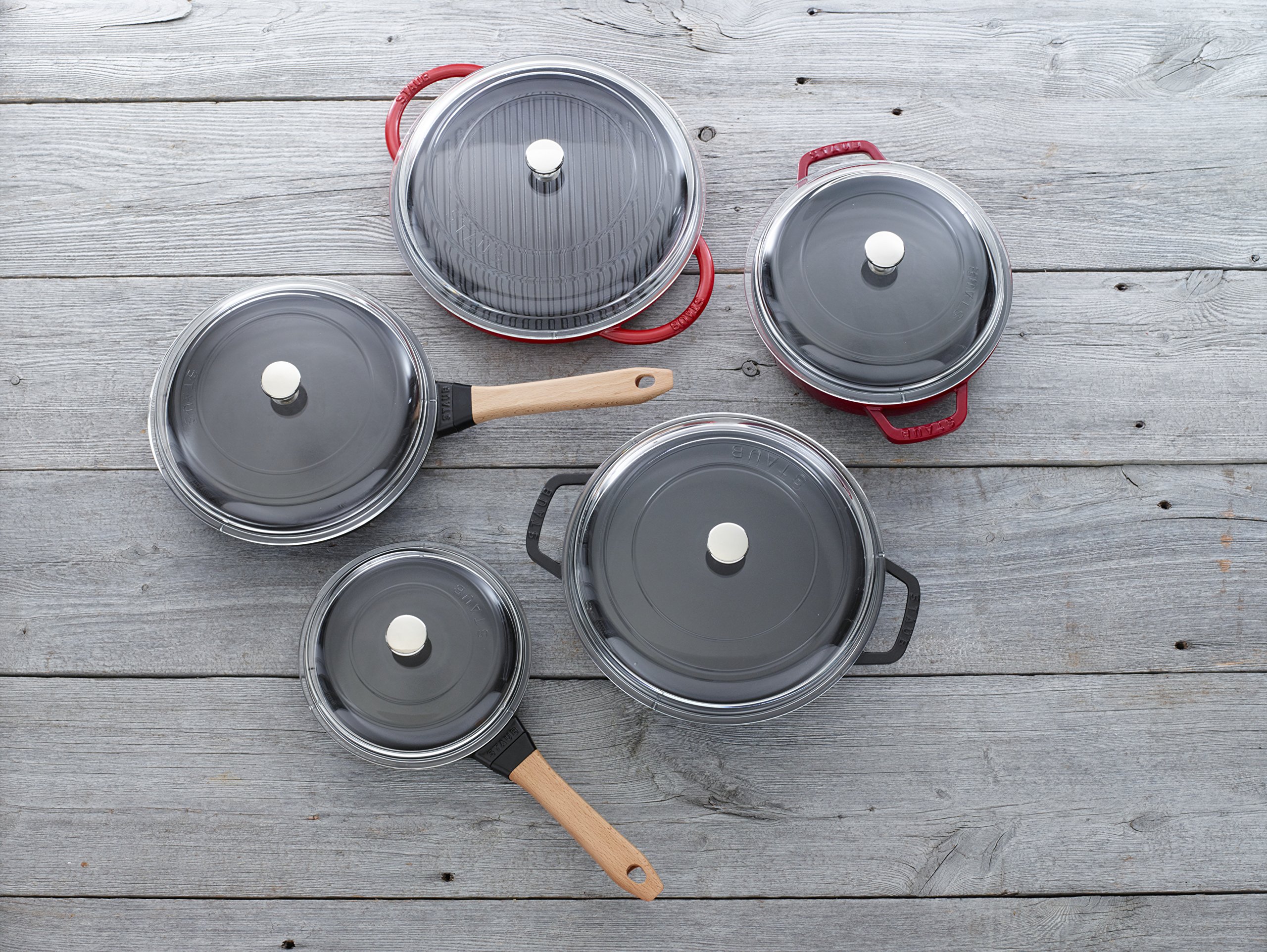 Amazon.co.jp: staub ストウブ 「 ドーム ガラス蓋 30cm 」 フライパン