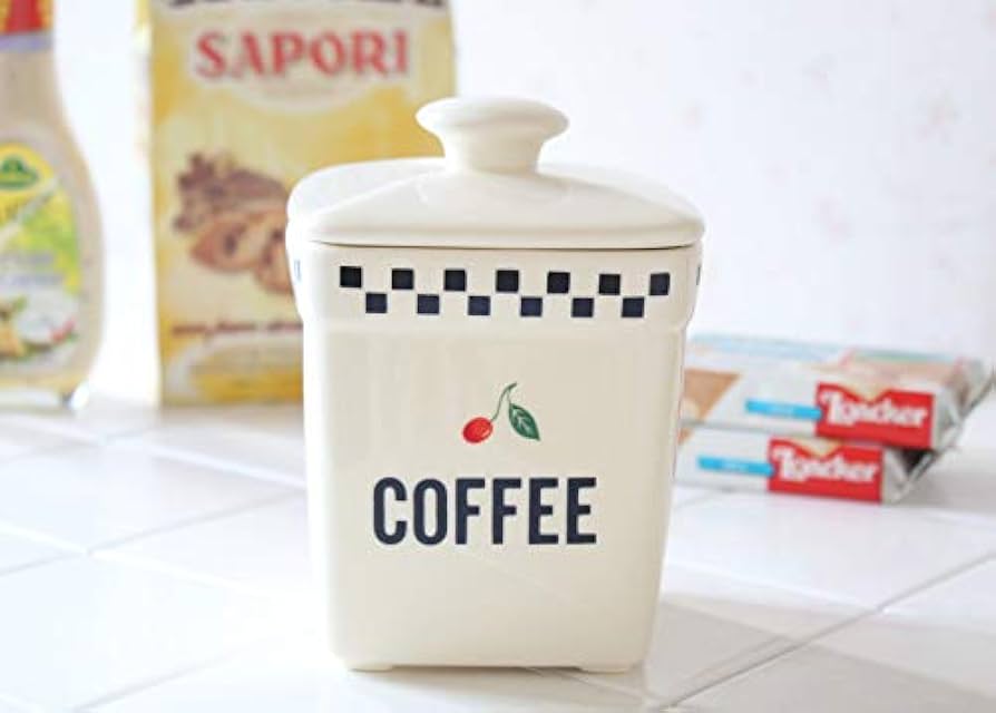 Amazon | マニー 陶器 角型キャニスター コーヒー | マニー 陶器