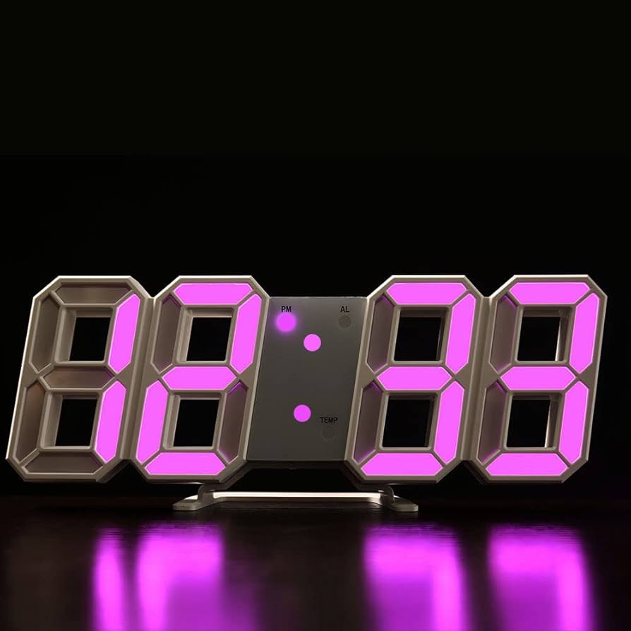 Amazon.co.jp: LEDデジタル時計 目覚まし時計 3D led wall clock