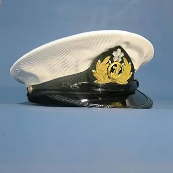Amazon.co.jp: WW2 大日本帝国海軍 士官軍帽 前章付 日覆付 精密複製