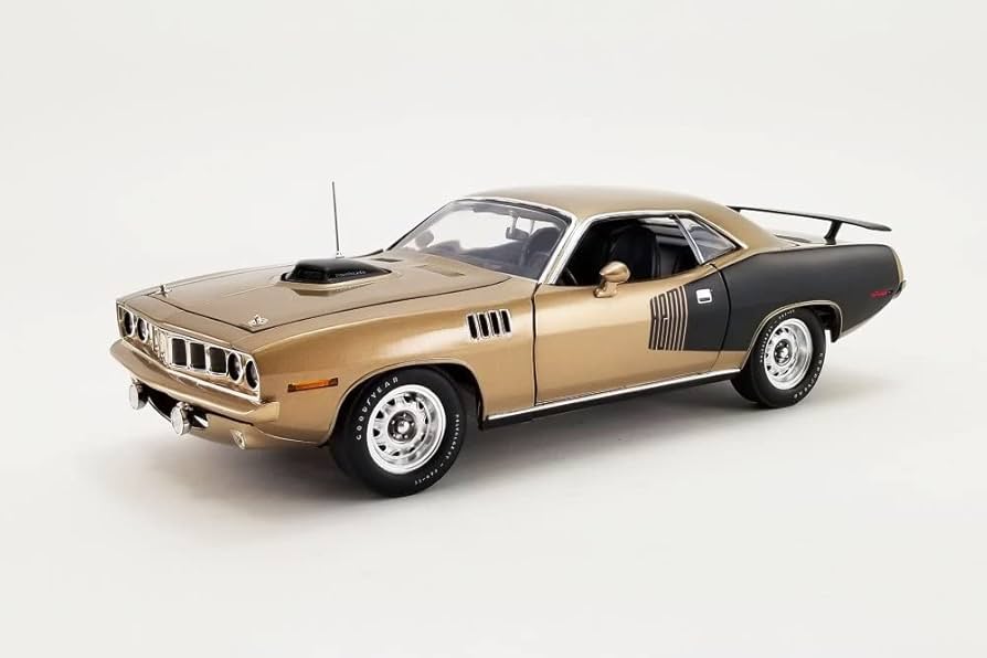 Amazon | ModelToyCars 1971 プリマス ヘミ バラクーダ、ゴールド