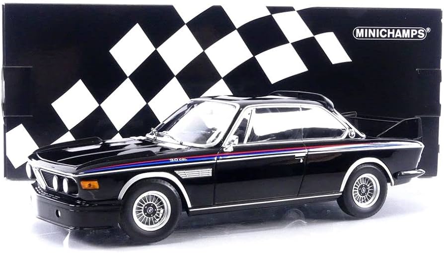 Amazon.com: Minichamps 1973 3.0 CSL Black with Red and Blue