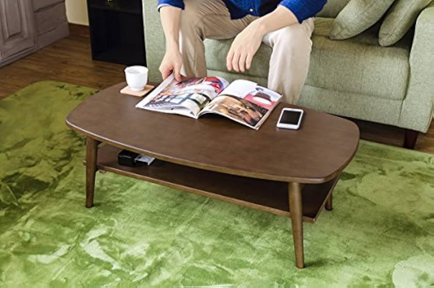 Amazon.co.jp: サカベ TRIM 折りたたみテーブル 90cm幅棚付き ダーク