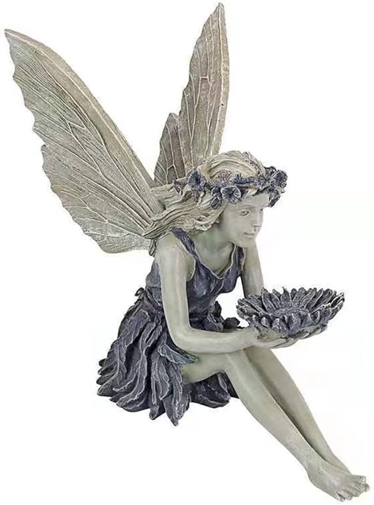 Amazon | Jinmoioy ガーデン 妖精 置物 天使 彫刻 花の妖精 庭の像