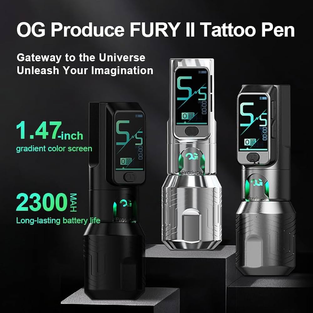 Amazon.com : OG PRODUCE Fury II Wireless Tattoo Machine Pen,Tatto