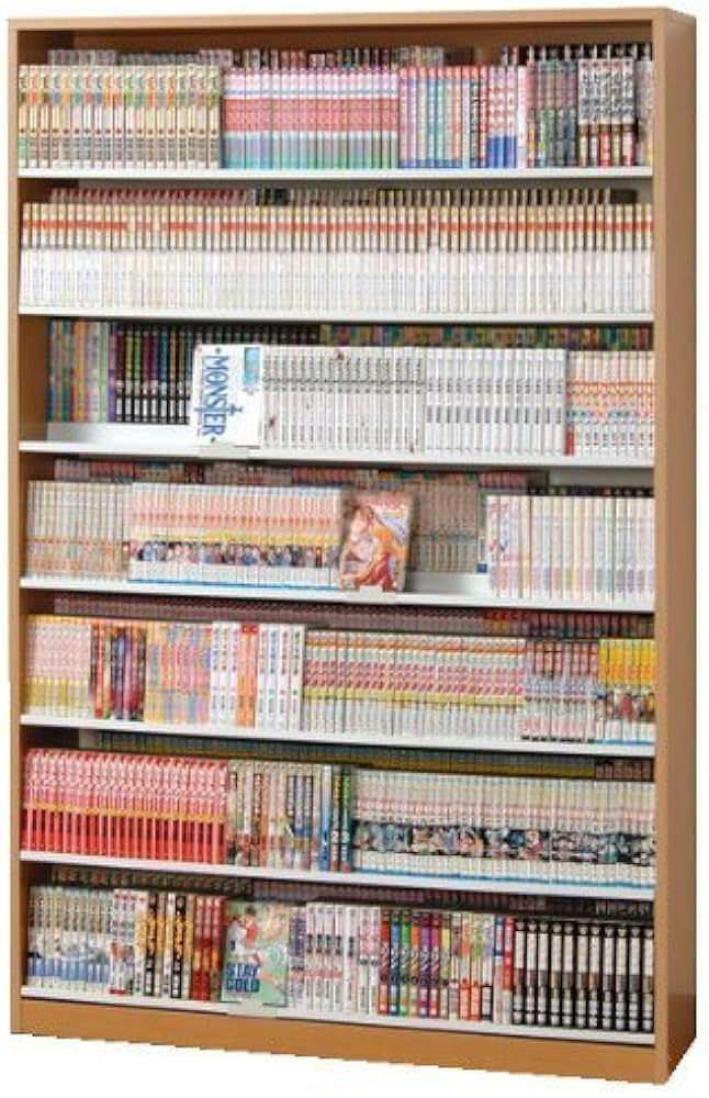 Amazon.co.jp: 漫画1078冊 収納力2倍のひな壇式 コミック本棚 幅119cm