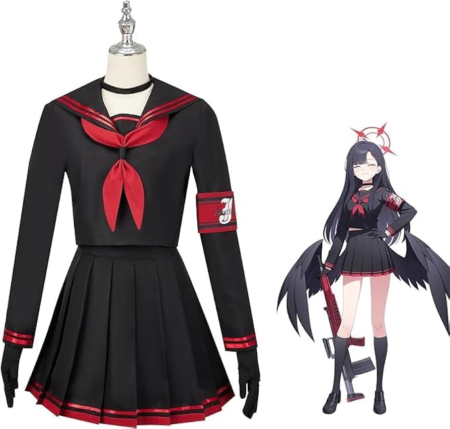 Amazon.co.jp: ブルアカ イチカ コスプレ セーラー服 長袖 7点セット