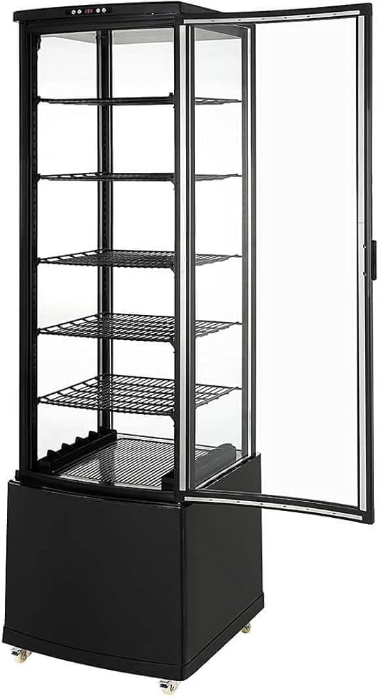 Amazon | Hijiru 大型4面ガラス冷蔵ショーケース 235L/ブラック【HJR