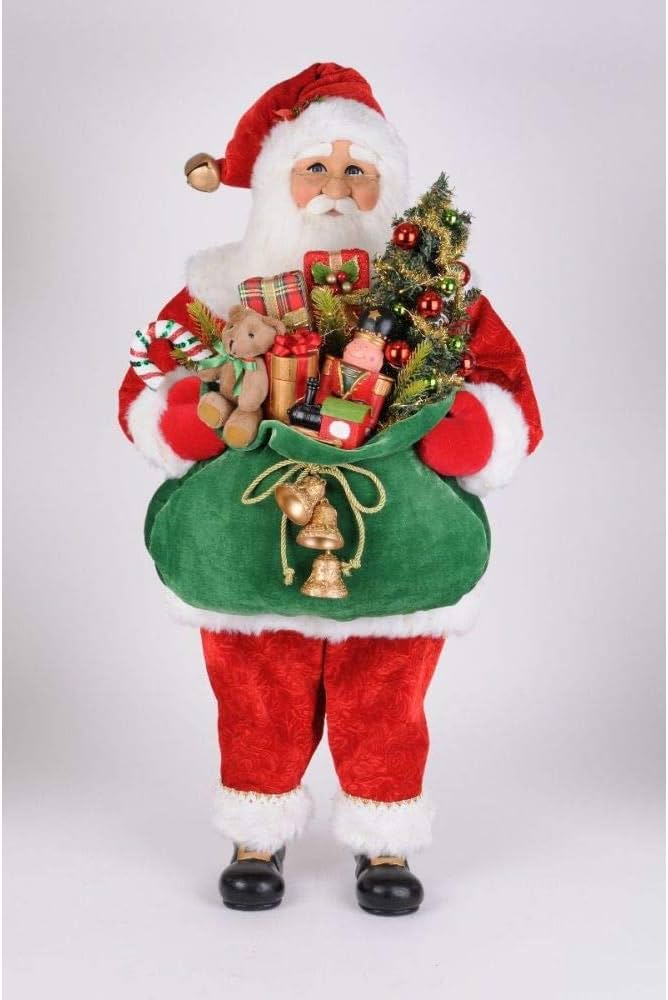 Amazon.com: Karen Didion Originals Lighted Bearing Gifts Santa