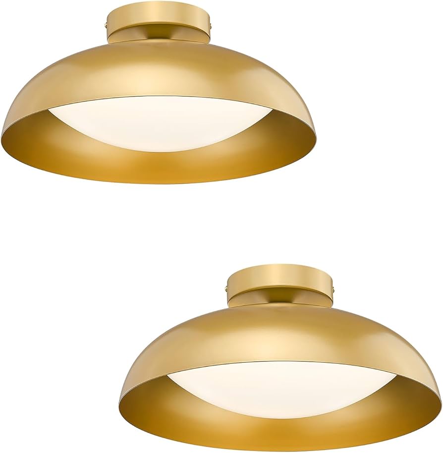 kudos Gold Flush Mount Ceiling Light 2-Pack, 16 Inch LED Light