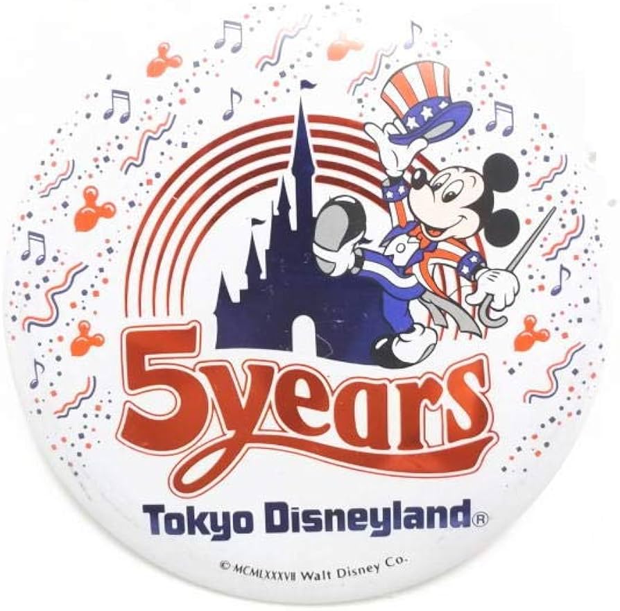 Amazon | 東京ディズニーランド 5周年記念 1988年 ミッキー 缶バッジ