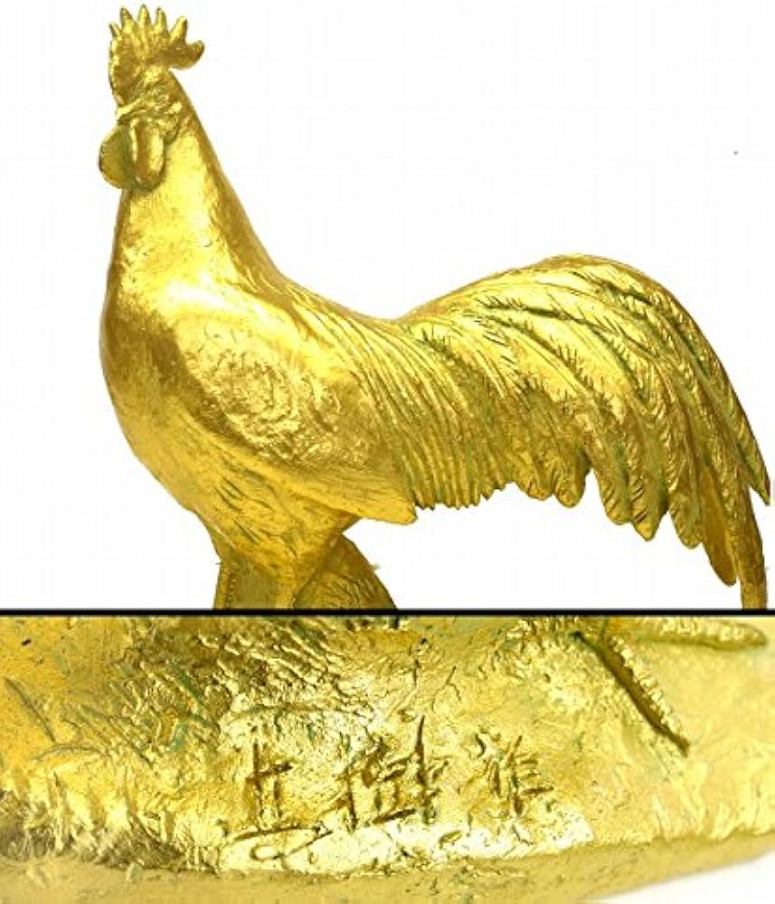 鋳金家 芳山 作 唐銅製 俵鶏置物 オブジェ 銅像 ブロンズ像 鋳金家 芳
