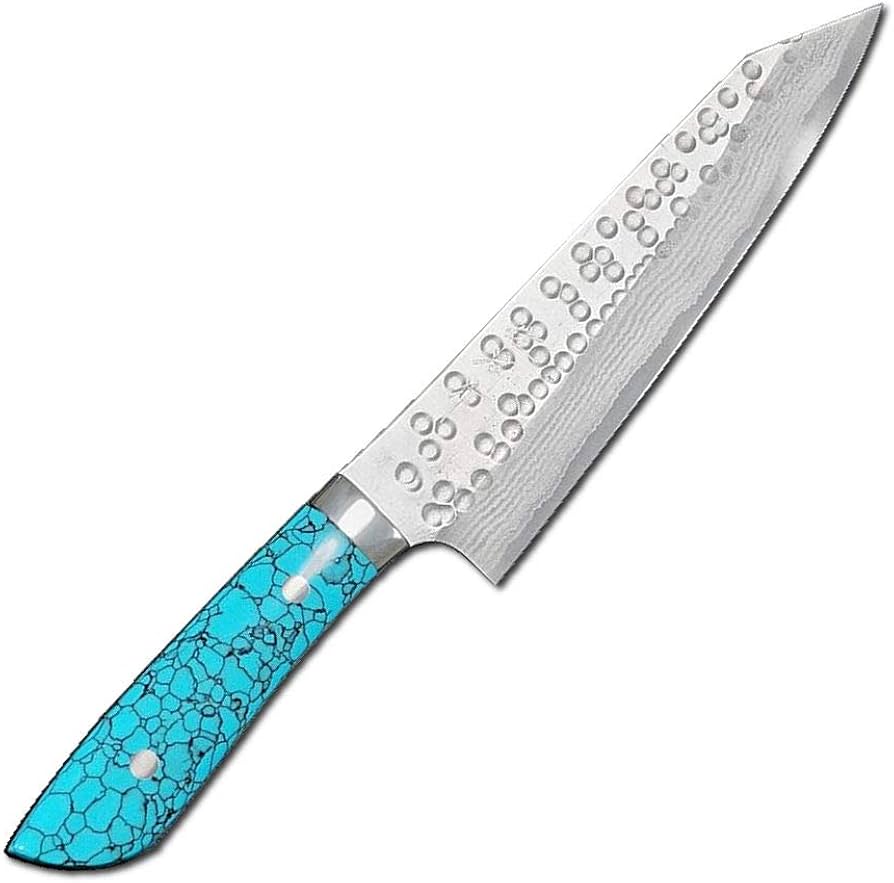 Amazon | 佐治武士 切付牛刀 SRS13 粉末ハイス鋼 ダマスカス ブルー