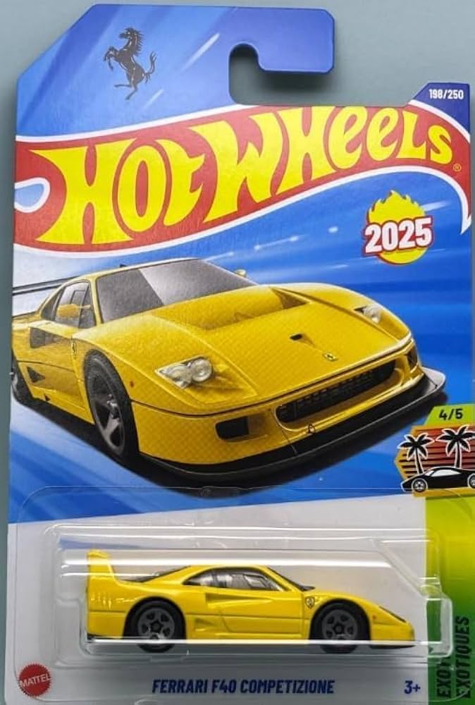 Amazon.com: Hot Wheels Ferrari F40 Competizione [Yellow] Exotics 4