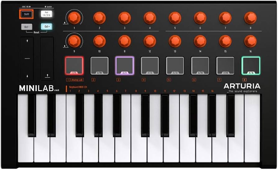 Amazon | Arturia MiniLab Mk II (オレンジ) 25キーキーボード USB