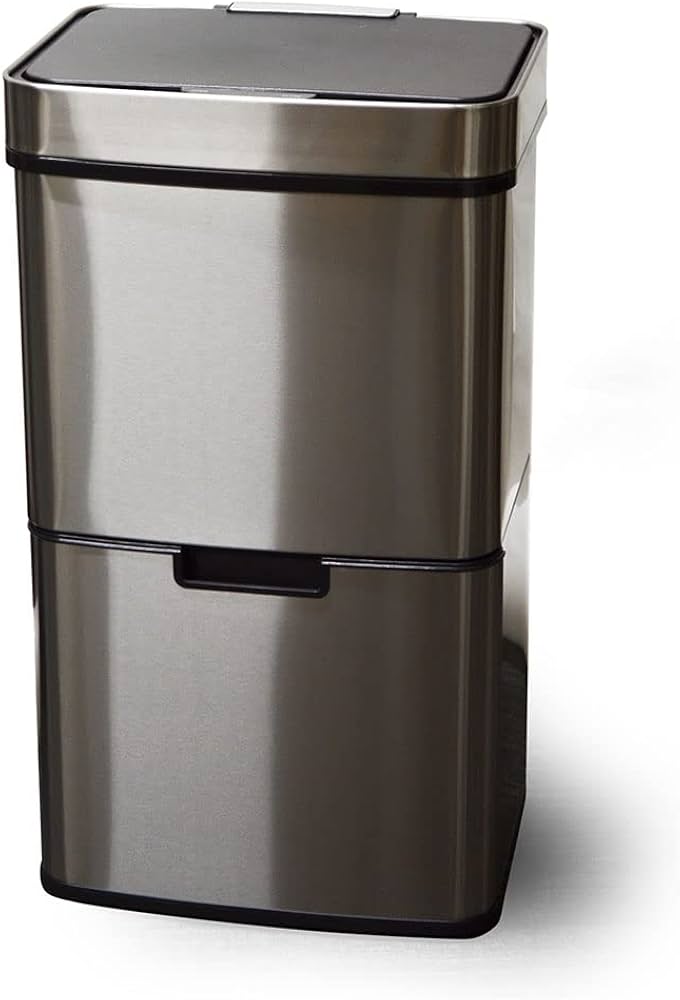 Amazon｜bcl ゴミ箱 電池式 自動開閉 シルバー ふた付き 62L