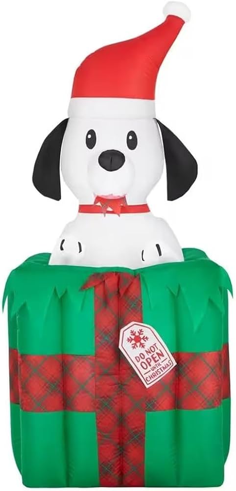 Amazon.com: 5' Animated Puppy Dog with Santa Hat in A Gift Box