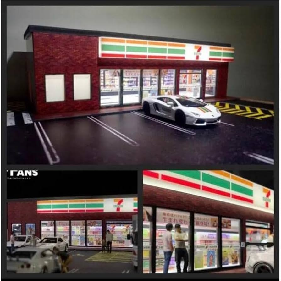 Amazon | コンビニ ジオラマ 組み立て式 セブンイレブン 7-11 164