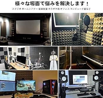 Amazon | 吸音材 12枚（1㎡相当）極厚5cm！30cm×30cm ピラミッド型