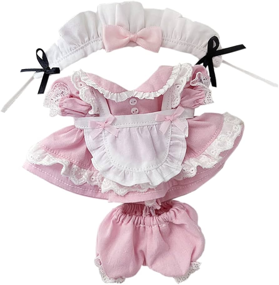 Amazon.co.jp: niannyyhouse 15cm ぬいぐるみ 用 メイド服 ヘアバンド