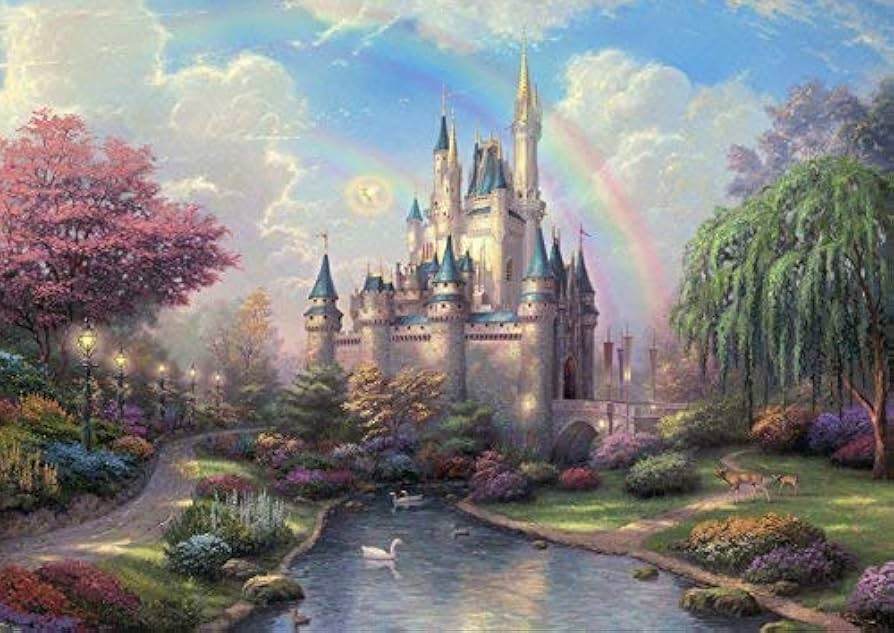 Amazon.co.jp: 西洋絵画 ディズニー シンデレラ 城 42x30cm トーマス